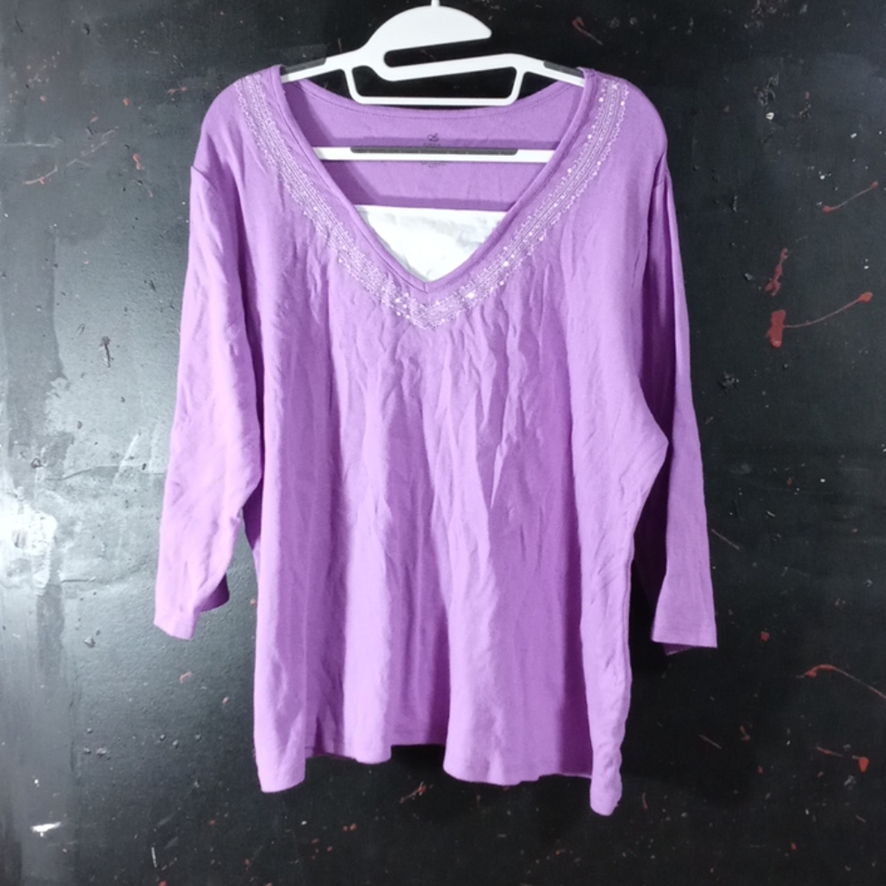 Purple vee neck top
